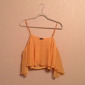 Yellow Polka Dotted Crop Top